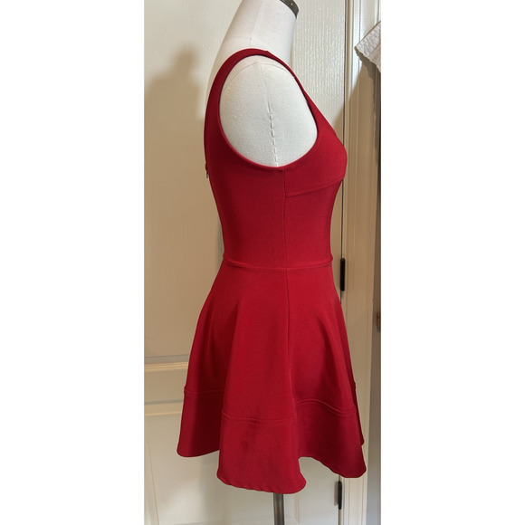Lulu’s Dress Womens size XS Red Fit & Flare Dress back zip - Picture 2 of 8
